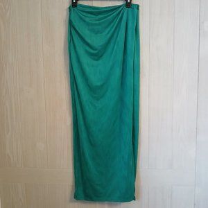 Superdown Karolyna Women's Size L Teal Sexy Slit Maxi Skirt